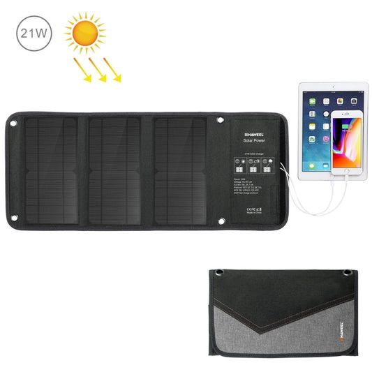 HAWEEL 21W Foldable Solar Panel Charger with 5V 3A Max Dual USB Ports - HOMEYSPHERE