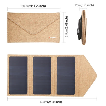 HAWEEL 21W Foldable Solar Panel Charger with 5V 2.9A Max Dual USB Ports(Yellow) - HOMEYSPHERE