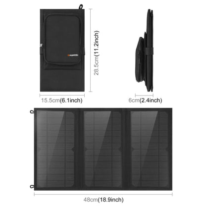 HAWEEL 18W 3 Panels Foldable Solar Panel Charger Bag with 5V / 3.1A Max Dual USB Ports, Support QC3.0 and AFC - HOMEYSPHERE