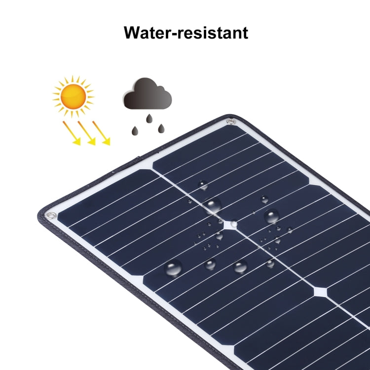 HAWEEL Portable 20W Monocrystalline Silicon Solar Power Panel Charger, with USB Port & Holder & Tiger Clip, Support QC3.0 and AFC(Black) - HOMEYSPHERE