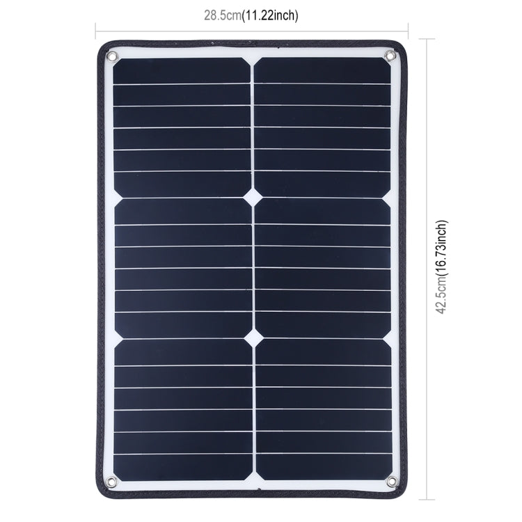 HAWEEL Portable 20W Monocrystalline Silicon Solar Power Panel Charger, with USB Port & Holder & Tiger Clip, Support QC3.0 and AFC(Black) - HOMEYSPHERE