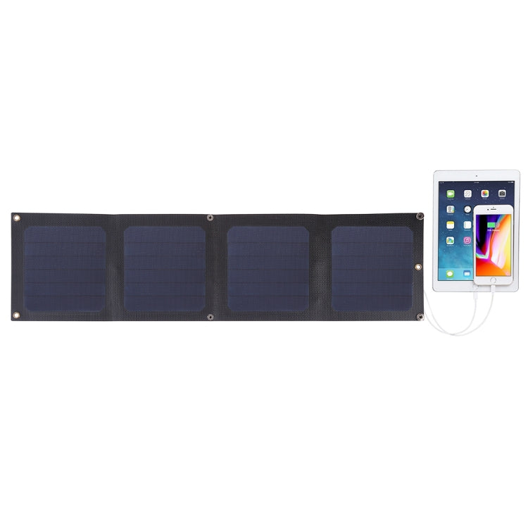 HAWEEL 14W 4-Fold ETFE Solar Panel Charger with 5V / 2.1A Max Dual USB Ports, Support QC3.0 and AFC(Black) - HOMEYSPHERE