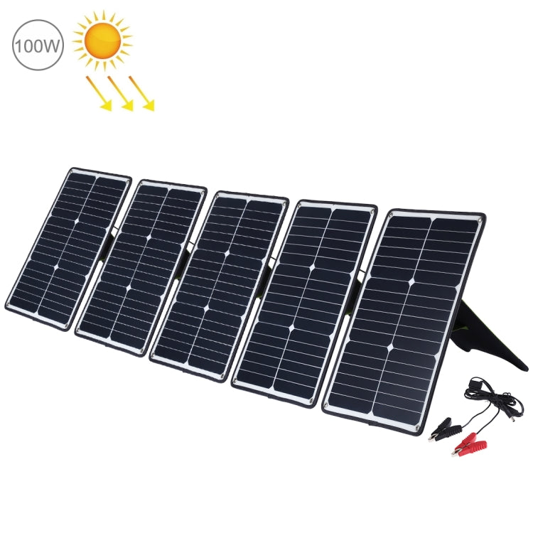 HAWEEL 5 PCS 20W Monocrystalline Silicon Solar Power Panel Charger, with USB Port & Holder & Tiger Clip, Support QC3.0 and AFC(Black) - HOMEYSPHERE