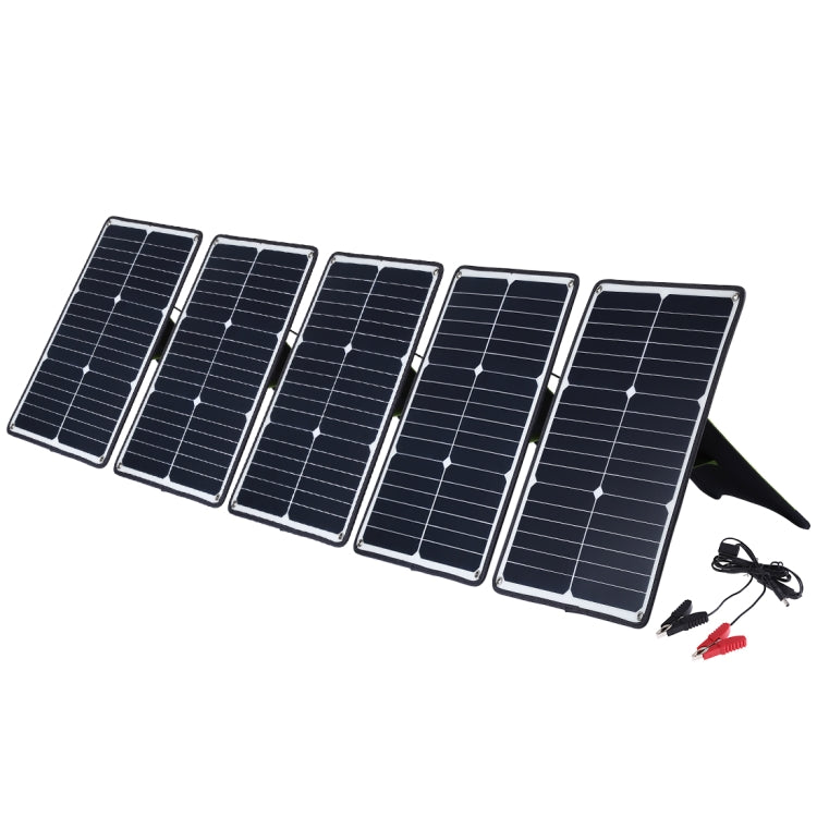 HAWEEL 5 PCS 20W Monocrystalline Silicon Solar Power Panel Charger, with USB Port & Holder & Tiger Clip, Support QC3.0 and AFC(Black) - HOMEYSPHERE