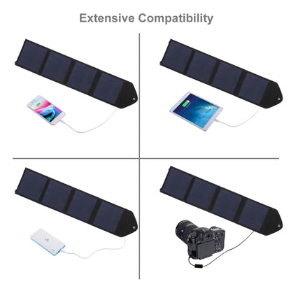 HAWEEL 14W Ultrathin Foldable Solar Panel Charger with 5V / 2.2A USB Port, Support QC3.0 and AFC(Black) - HOMEYSPHERE