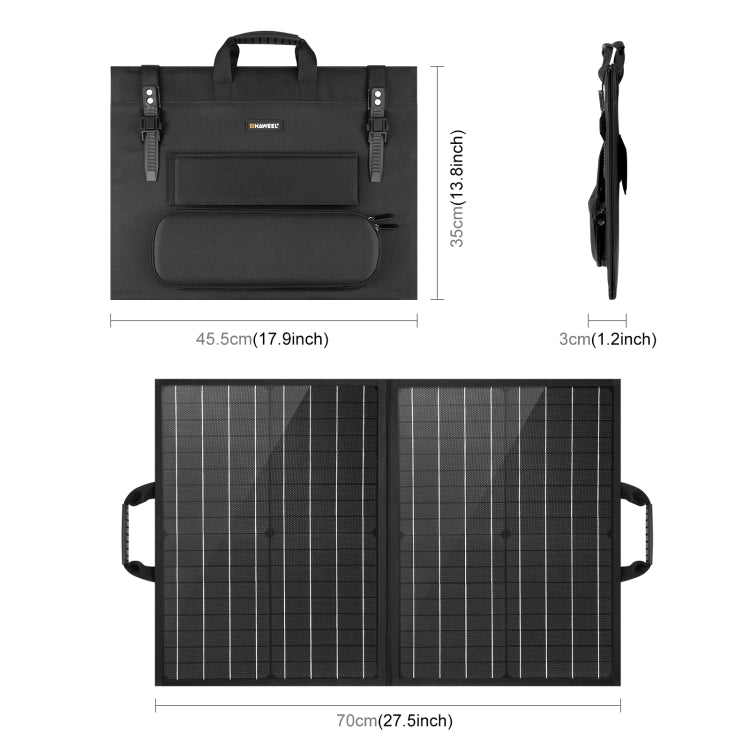 HAWEEL 50W Foldable Solar Panel Charger Travel Folding Bag(Black) - HOMEYSPHERE