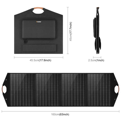 HAWEEL 100W Foldable Solar Panel Charger Travel Folding Bag (Black) - HOMEYSPHERE