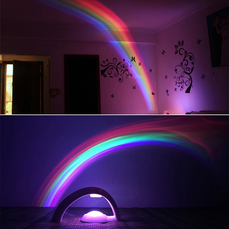 Romantic Rainbow Projection Decorative Lamp Bedside LED Night Light (White) - HOMEYSPHERE