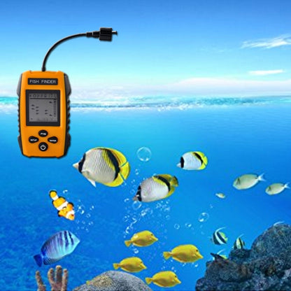 Portable Wired Fish Finder with Sonar Sensor Transducer and LCD Display - HOMEYSPHERE