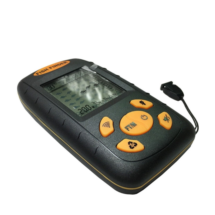 Portable Ultrasonic Fish Finder, Water Depth & Temperature Fishfinder with Wired Sonar Sensor Transducer and LCD Display - HOMEYSPHERE