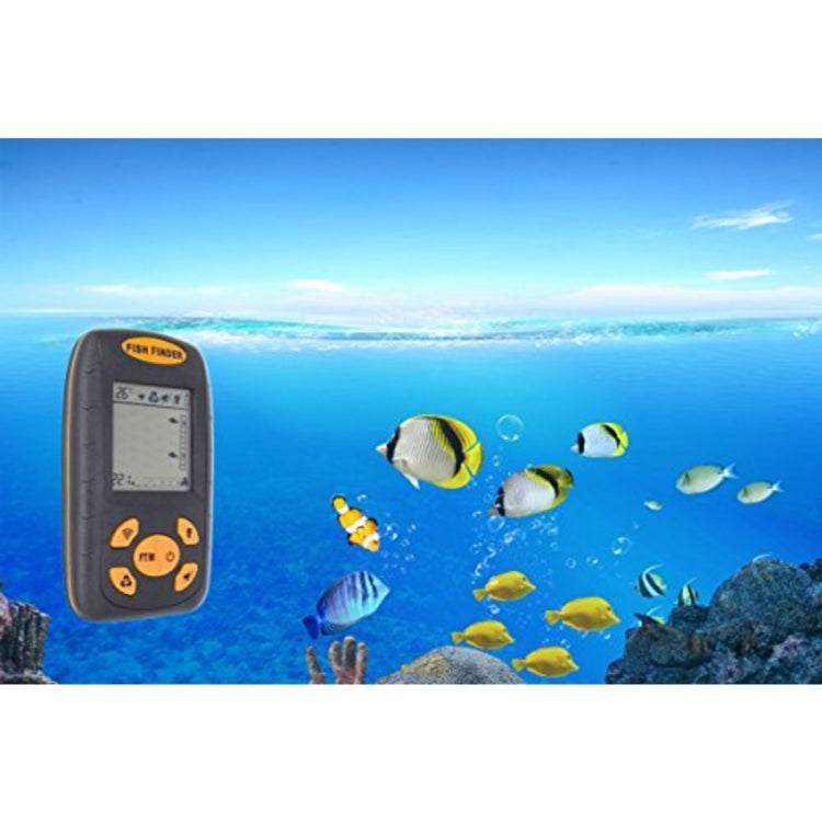 Portable Ultrasonic Fish Finder, Water Depth & Temperature Fishfinder with Wired Sonar Sensor Transducer and LCD Display - HOMEYSPHERE