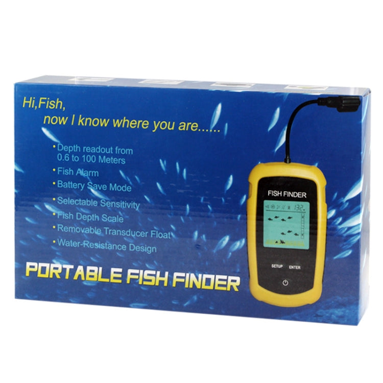 Portable Fish Finder with 2.0 inch Display, Depth Readings From 2.0 to 328ft (0.6-100m)(Yellow) - HOMEYSPHERE