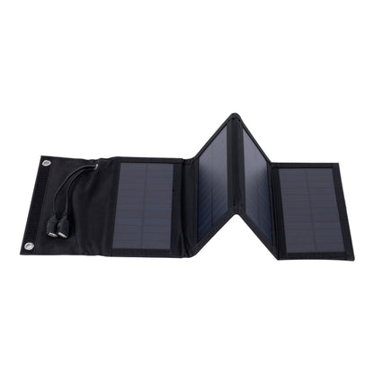 7W Monocrystalline Silicon Foldable Solar Panel Outdoor Charger with 5V Dual USB Ports (Black) - HOMEYSPHERE