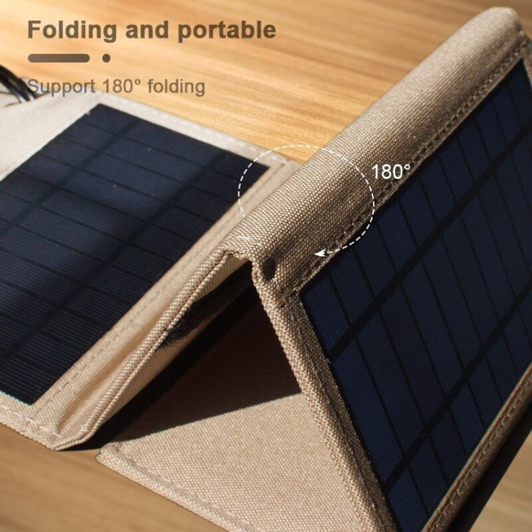 7W Monocrystalline Silicon Foldable Solar Panel Outdoor Charger with 5V Dual USB Ports (Black) - HOMEYSPHERE