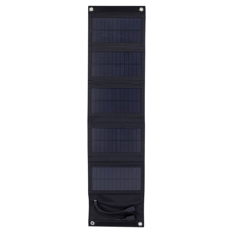 10W Monocrystalline Silicon Foldable Solar Panel Outdoor Charger with 5V Dual USB Ports (Black) - HOMEYSPHERE