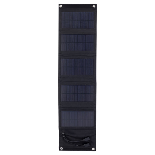 10W Monocrystalline Silicon Foldable Solar Panel Outdoor Charger with 5V Dual USB Ports (Black) - HOMEYSPHERE