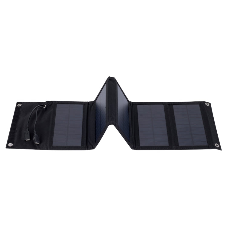 10W Monocrystalline Silicon Foldable Solar Panel Outdoor Charger with 5V Dual USB Ports (Black) - HOMEYSPHERE