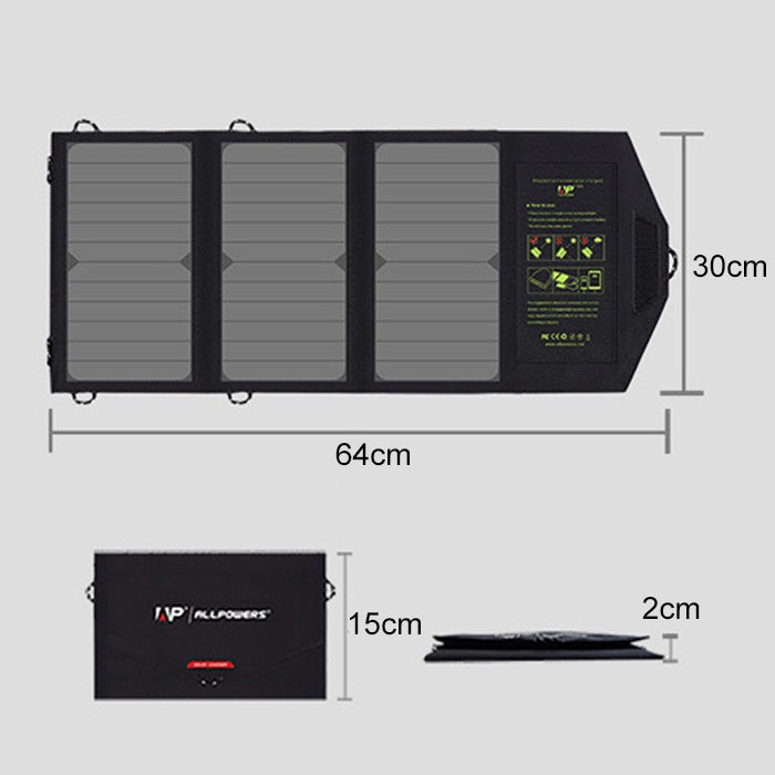 ALLPOWERS 5V 21W Portable Phone Charger Solar Charge Dual USB Output Mobile Phone Charger - HOMEYSPHERE