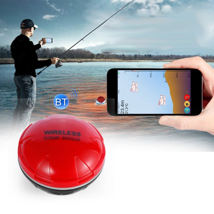 Fish Finder Wireless Mobile Phone Sonar Fish Finder APP Underwater Fish Finder Fishing Fishing Gear(Red) - HOMEYSPHERE