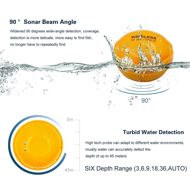 FF998 Wireless Ultrasonic Fish Finder Sonar Underwater Visual HD Angler Detector - HOMEYSPHERE